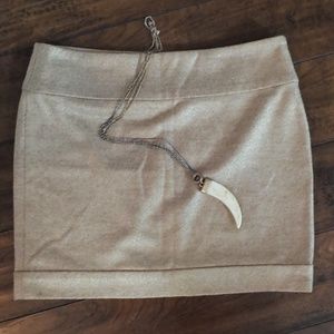 Diane Von Furstenberg tan/gold mini skirt